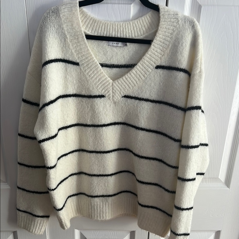 Women's Striped V-Neck Sweater